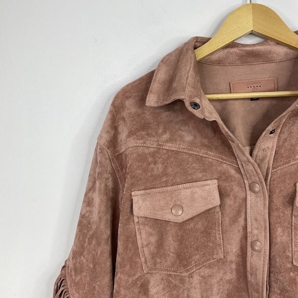 Blank NYC Jacket Size Small Pink Faux Suede Western Tasselled BNWT - Picture 6 of 13